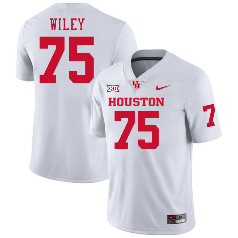 Men #75 Jake Wiley Houston Cougars College Football Jerseys Stitched-White